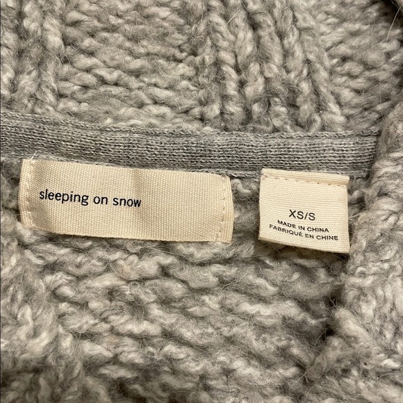 Anthropologie • sleeping on snow rap style cableknit heather gray shrug •  XS/S - Picture 3 of 16